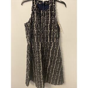 Banana Republic Heritage Collection Dress Blue White Fringe Cotton Size 4